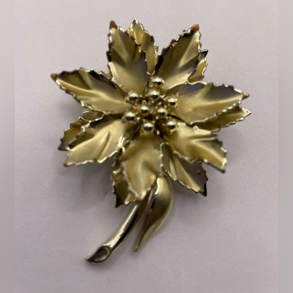 3 for $30 Vintage Floral Pale Gold Tone Brooch Pin